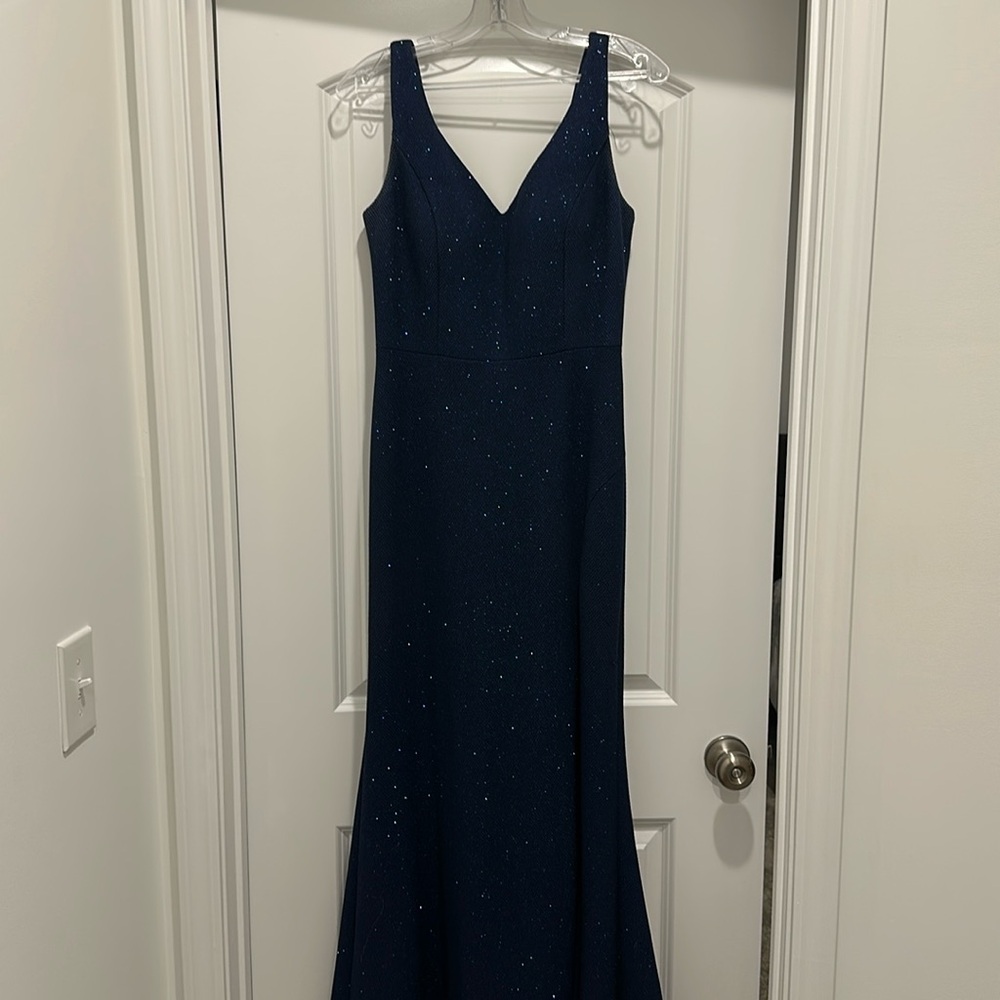 Beautiful blue sparkly prom dress from David’s Bridal